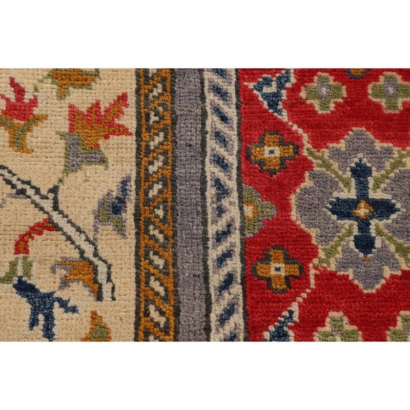 Gray Kazak Accent Rug Handmade Wool Carpet - 2'10" x 4'2"