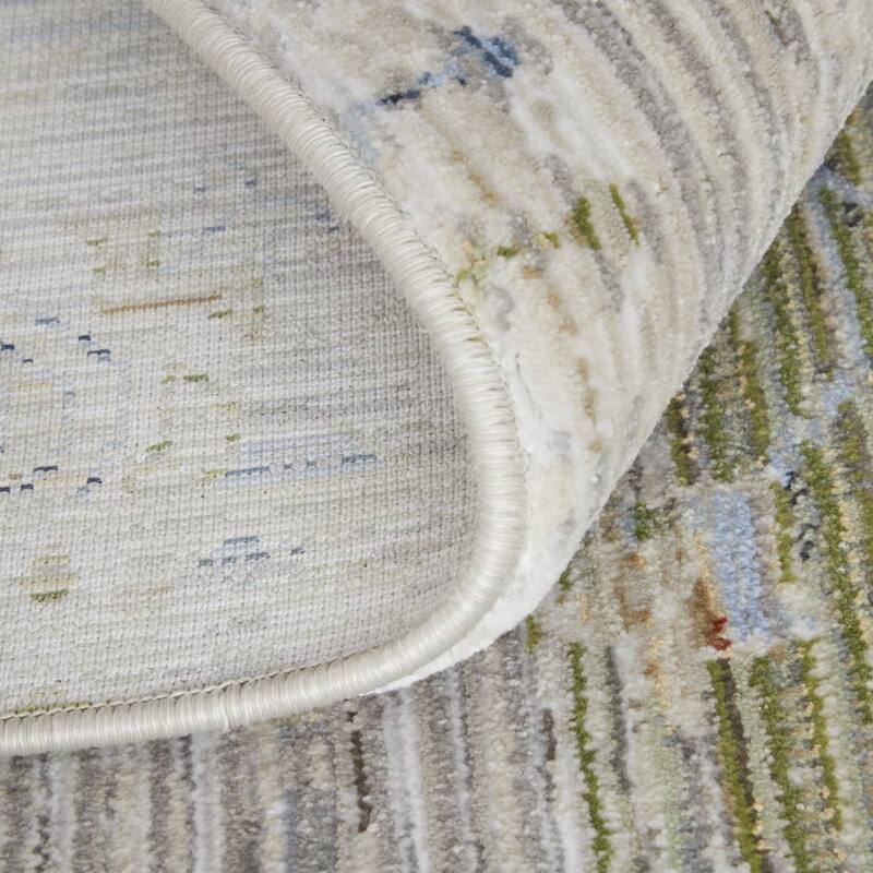 HomeRoots Abstract Bohemian Runner Area Rug - 87.00 in. x 30.00 in. x 0.47 in.