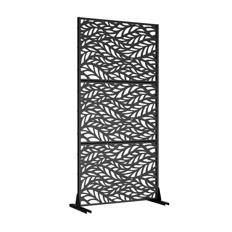 Dovelina 6ft.Outdoor Freestanding Metal Privacy Screen Decorative Garden Fence - 72"x35"