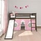 preview thumbnail 12 of 20, Max and Lily Classic Twin-Size Low Loft with Easy Slide and Curtain