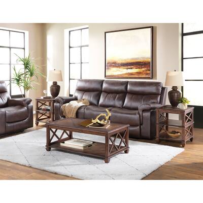 Stockbridge 3-Piece Wood Living Room Set with 45"L Coffee Table and Two 2 -Shelf End Tables - Standard