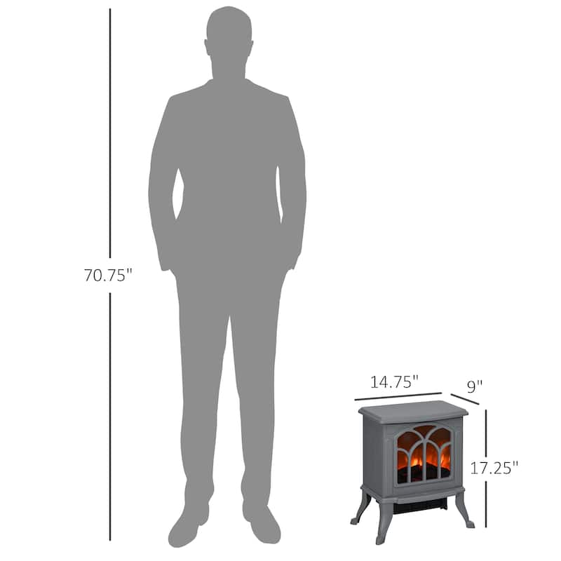 Compact Electric Fireplace Heater for 215 Sq Ft with Overheat Protection Adjustable Heat and Stylish Design - N/A