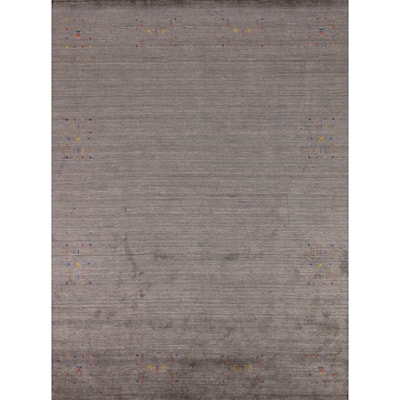 Earth Tone Gabbeh Indian Area Rug Silk Carpet - 8'0" X 9'9"