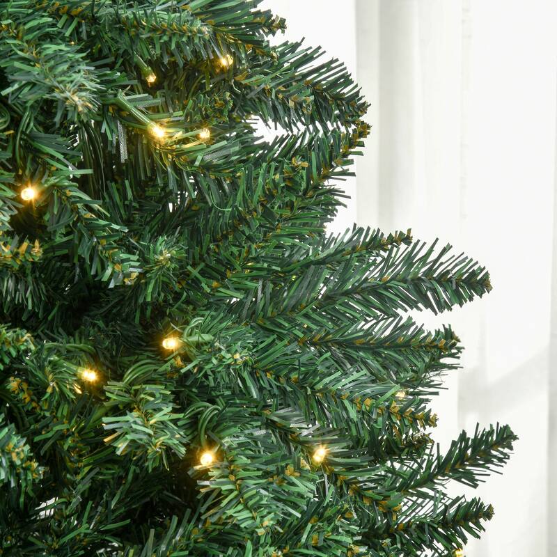 7ft Pre-Lit Artificial Christmas Tree with 700 LED Lights and Metal Base