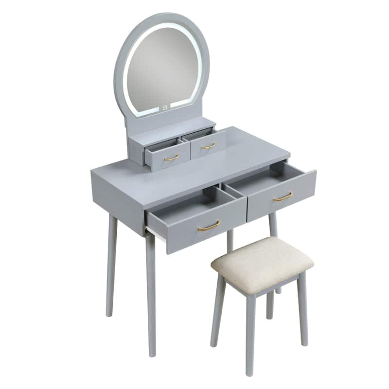 Beautiful Vanity Dresser with Mirror and Stool Set Storage Drawers Bedroom Furniture 1pc