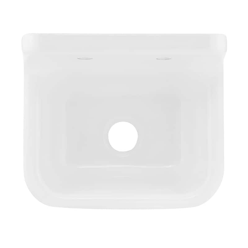 Loire 22" Cast Iron Rectangle Wall-Mounted Sink In Glossy Sage - 22