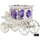 preview thumbnail 4 of 3, Matashi Silver-plated Princess Carriage Ornament with Purple and Clear-cut Crystals