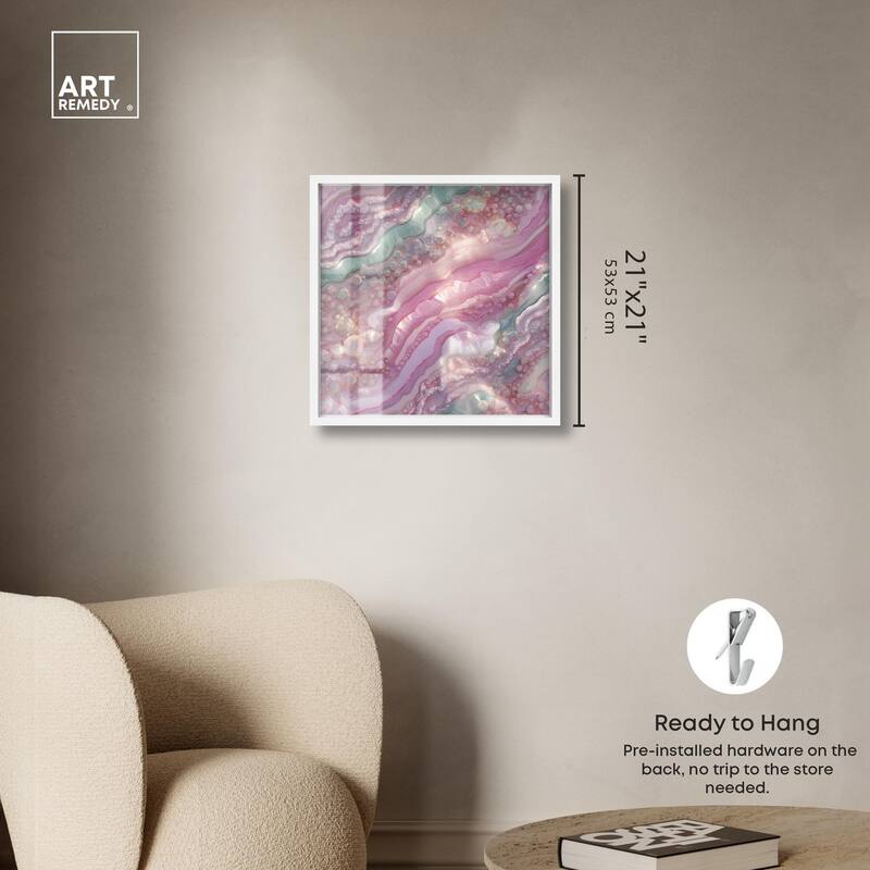 Pink and Mint Crystal I Shadowbox by Art Remedy
