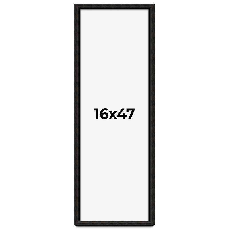 16x47 Shadow Box Black Rustic Barnwood Display Frame | 1.125 Inch