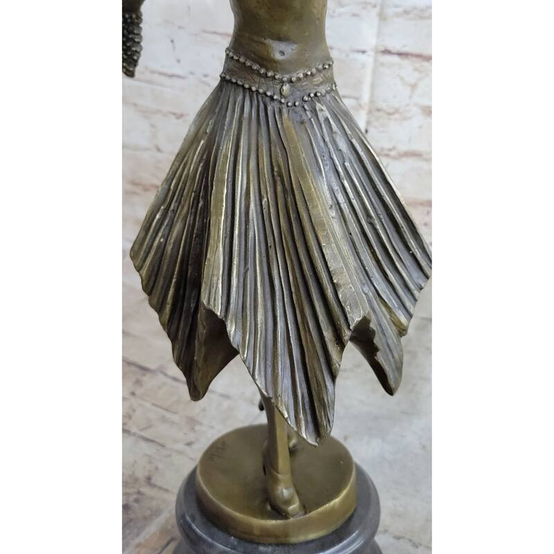 Bruno Zach Clic Captive Dancer Bronze Sculpture Art Nouveau Marble Base Gift