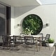 preview thumbnail 1 of 10, Amazonia Outdoor Patio 9-piece Rectangular Wood & Rope Dining Set White Table & Black Chairs
