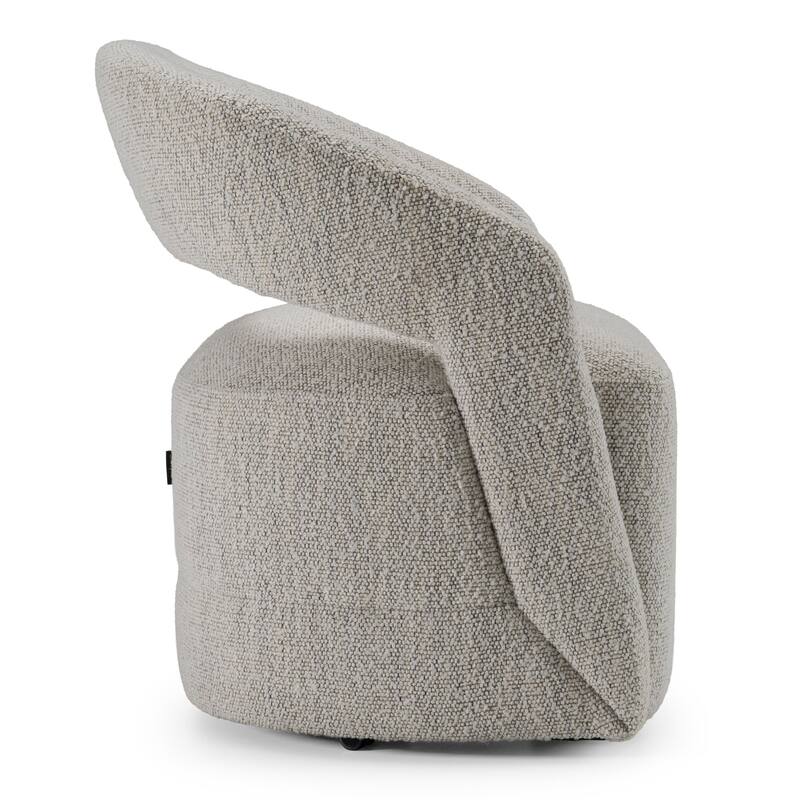 Modrest Kadoka Modern Light Grey Fabric Swivel Dining Chair