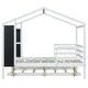 preview thumbnail 10 of 42, Full Size Solid Wood House Bed with Trundle, Fence and Writing Board for Kids, Boys and Girls, Bedroom