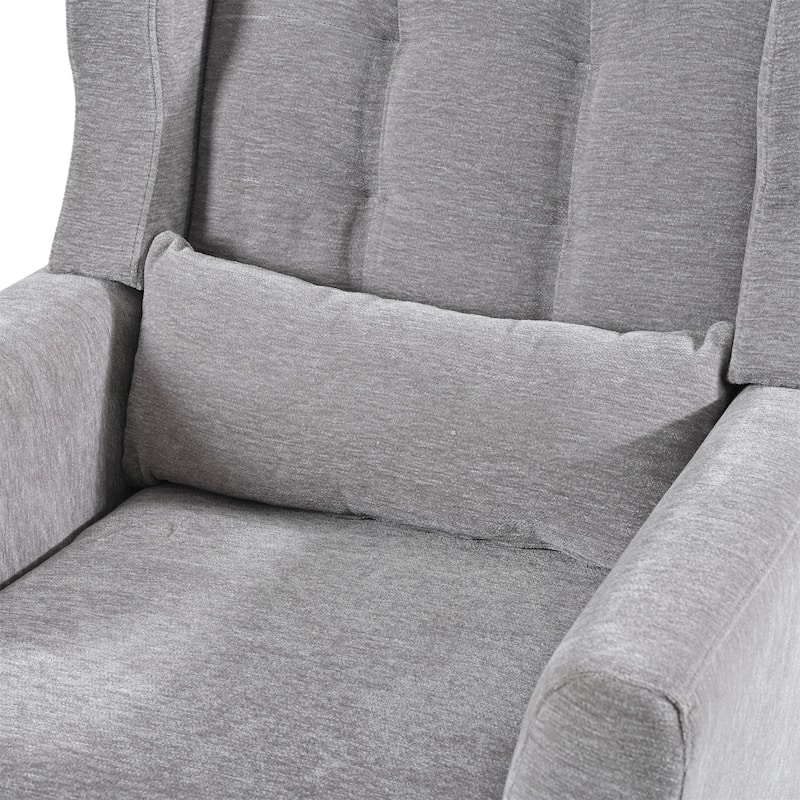 Chenille Modern Accent Chair with Wooden Legs and Mid-Century Lounge Chair (275lb Capacity)