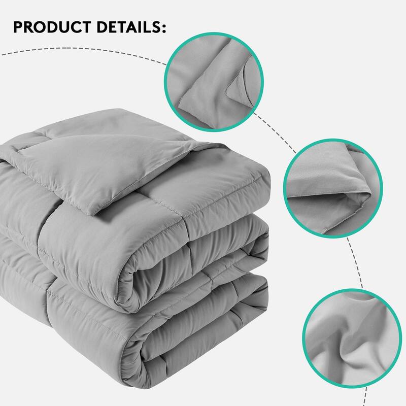 All Season Soft Comforter/Duvet Insert, Quilted and Peach-skin Processes, Machine Washable