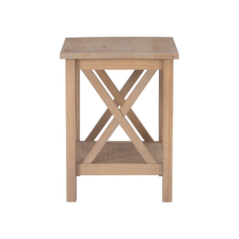 Ripplewood Farmhouse X-Base Side End Table