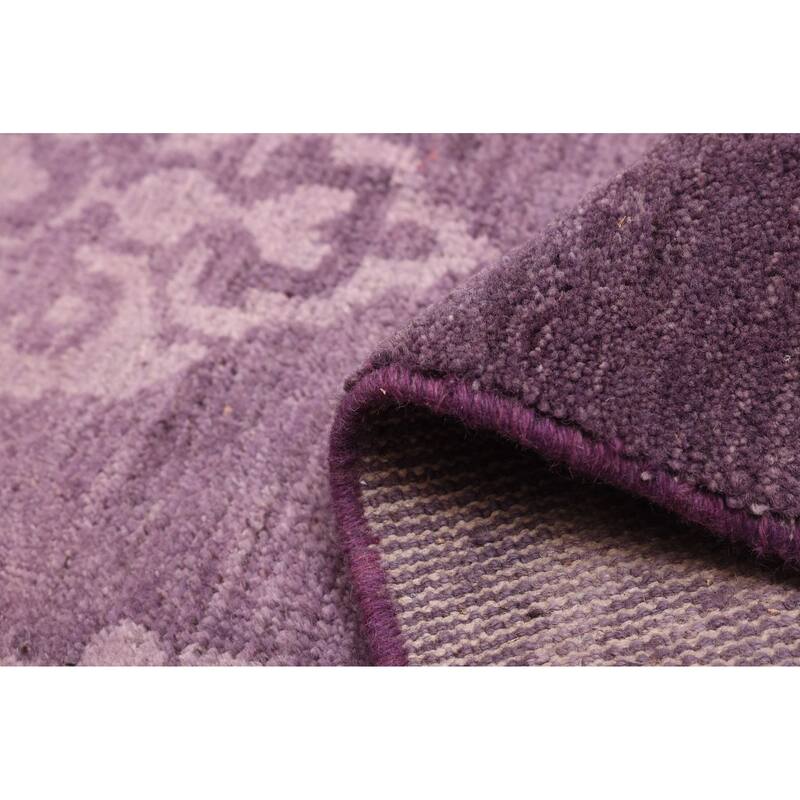 ECARPETGALLERY Hand-knotted Color Transition Purple Wool Rug - 7'3 x 9'10