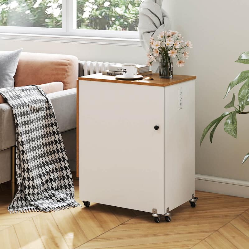 Costway Folding Sewing Machine Table Lockable Casters Rack with 3 - See Details