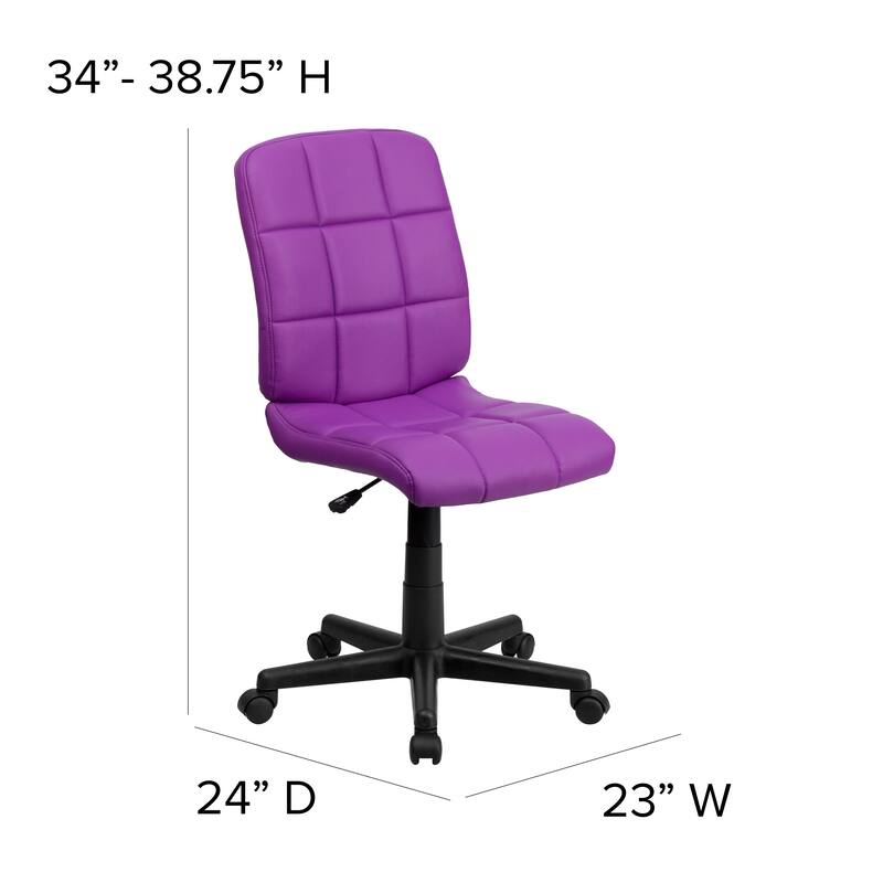 Mid-Back Quilted Vinyl Swivel Task Office Chair