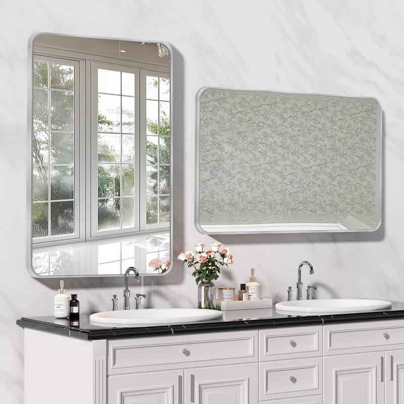 2 Pack Bathroom Rectangle Mirror Wall Mounted