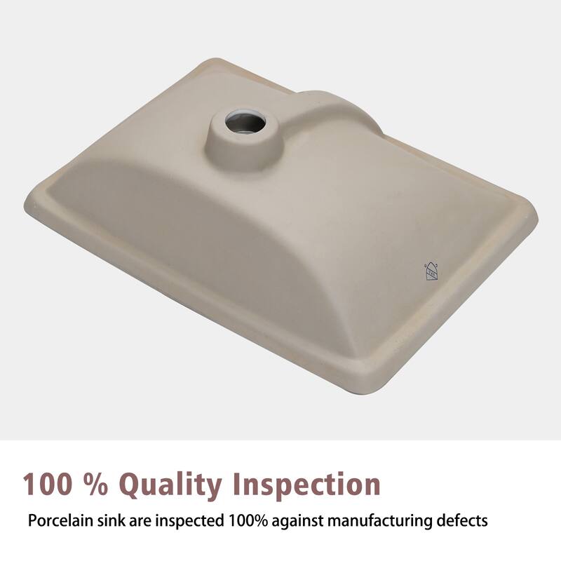 PROOX 20 in. Bathroom Rectangular Ceramic Undermount Sink