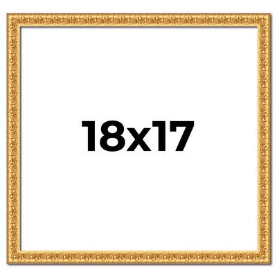 18x17 Frame Gold Real Wood Picture Frame Width 1 inches | Interior