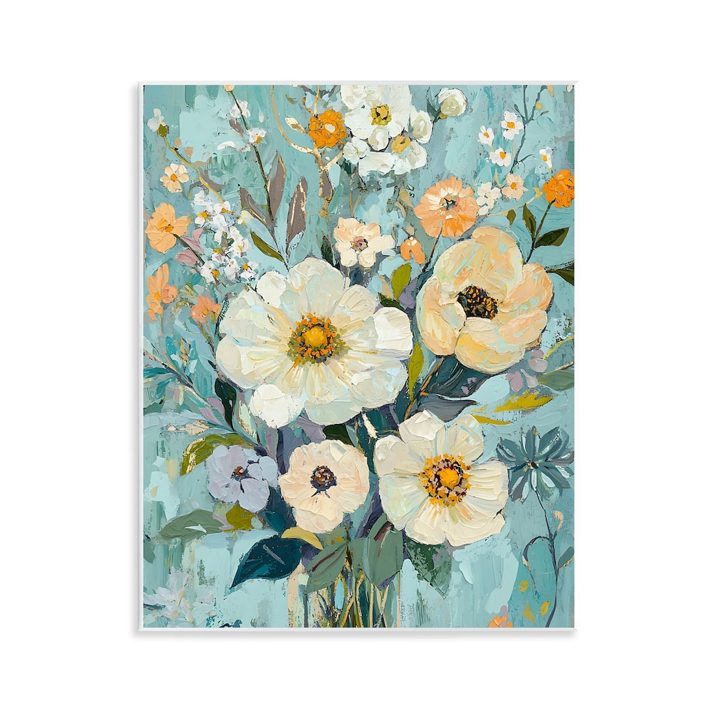 Stupell Mixed Cream Flowers Arrangement Wall Plaque Art Design By Franklyn Gregory
