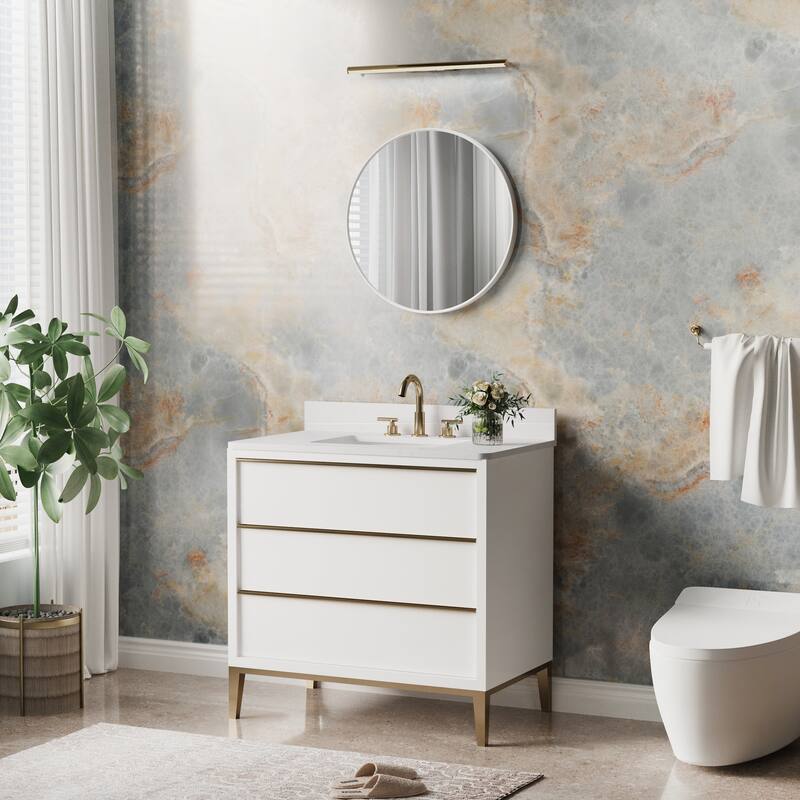 Modern Bathroom Wall Mounted Anodized Aluminum Framed Wall Vanity Mirror