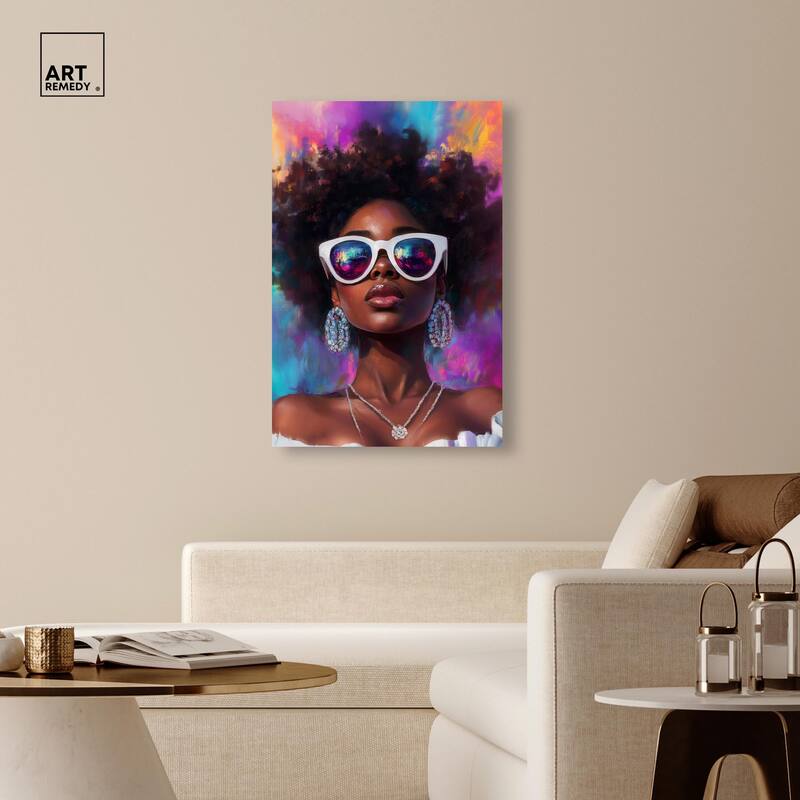 Bold Colorful Curls Canvas by Art Remedy, Gallery Wrapped
