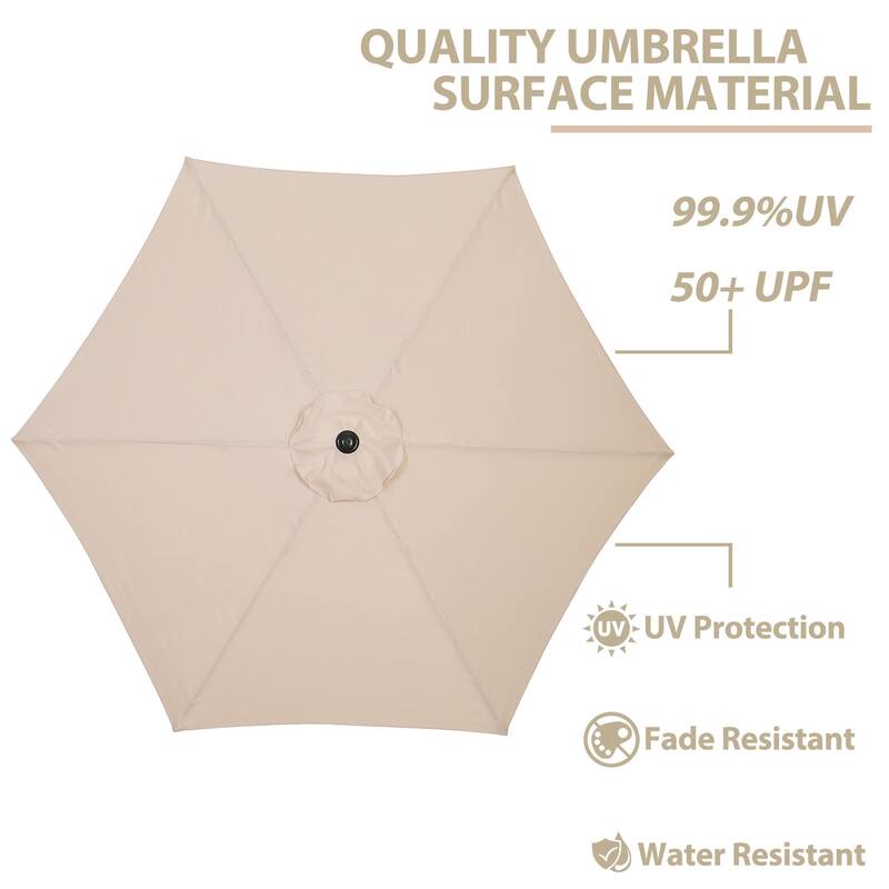Autlaycil 9ft Patio umbrella Outdoor umbrella With Push-Button Tilt & Crank for Pool, Garden