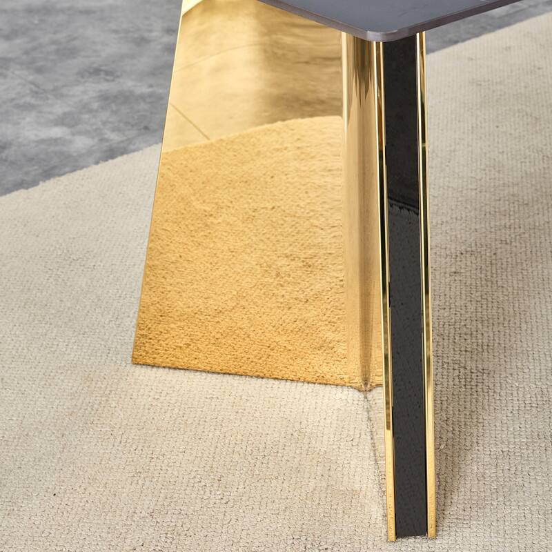 Dining Room Dining Table with Stainless Steel Butterfly Legs Office Table Accent Table Computer Table