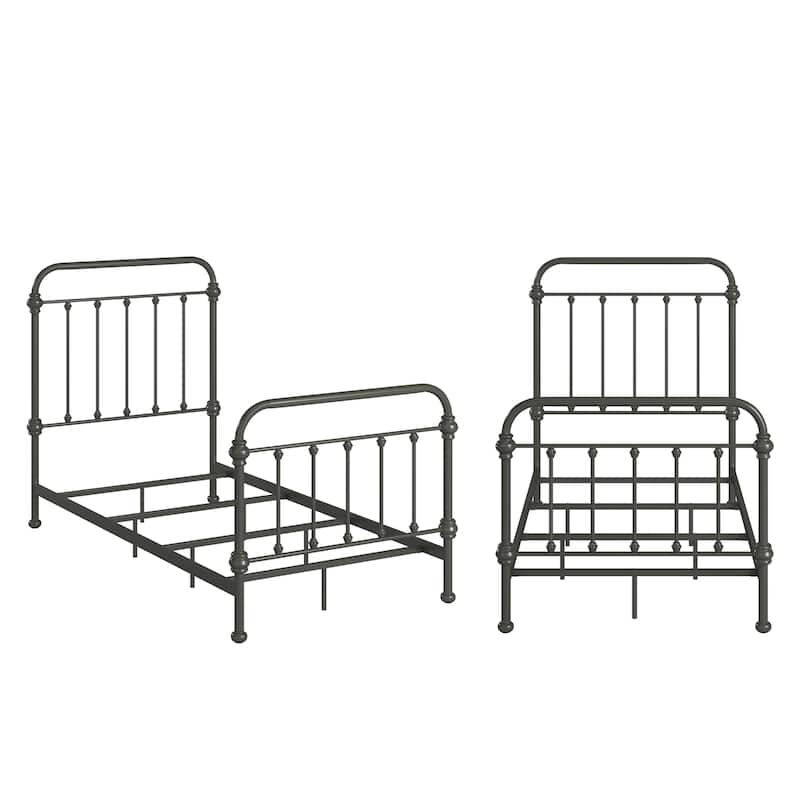 Vilnius Antique Graceful Victorian Iron Metal Bed - Twin
