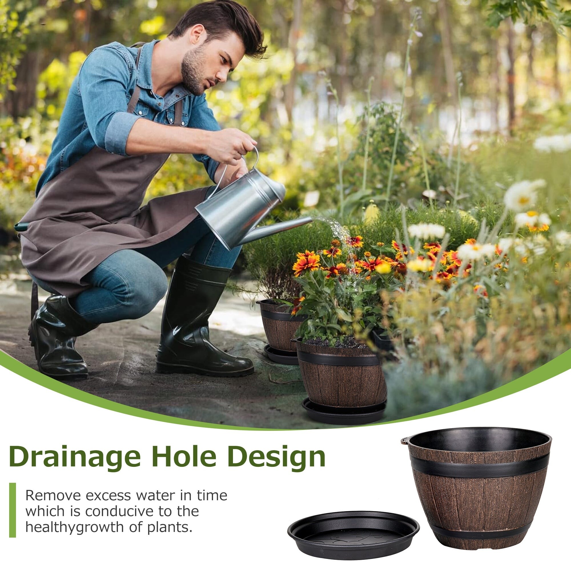 plant pots with holes on the sides Clear Orchid Pots with Holes and Saucers 3 Pcs 12cm main image 1