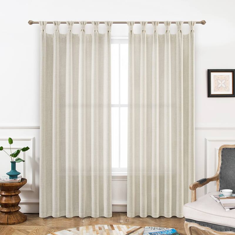 DriftAway Twist Tab Linen Textured Sheer Window Curtains
