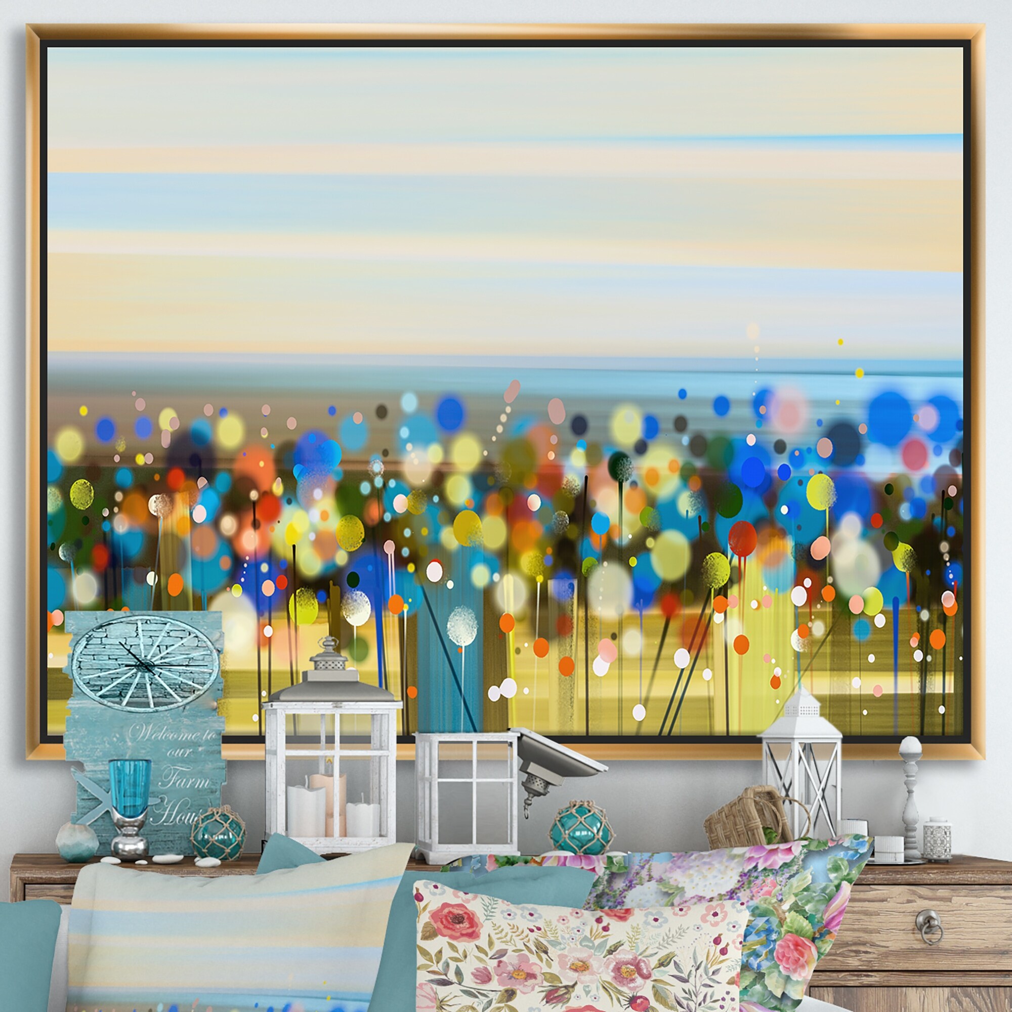 Designart Colorful Wildflowers And Spring Fields Modern Contemporary Framed Canvas Wall Art Print Overstock 32595172 We print the highest quality wildflowers posters and art prints on the internet. overstock com