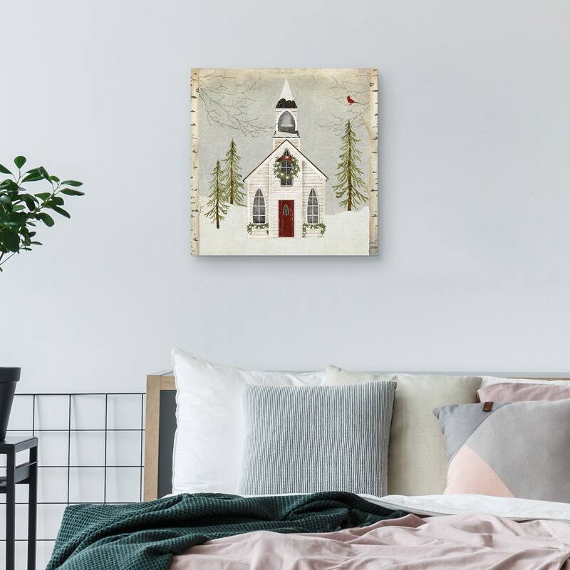 Snow Church by Beth Albert Canvas Art Print