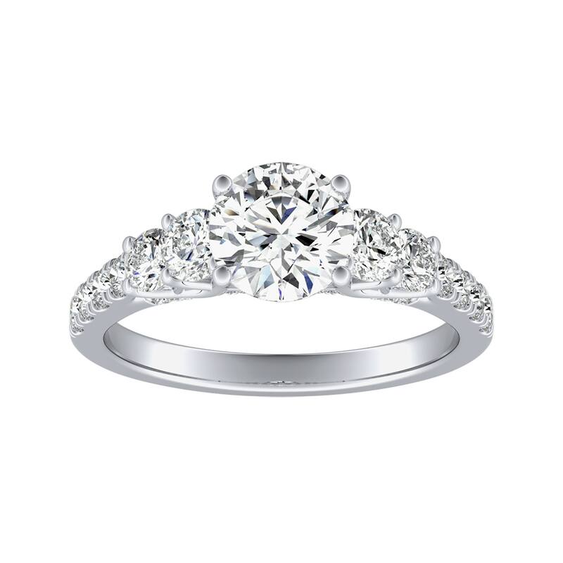 Auriya 14k Gold 2 1/4cttw 5-Stone Moissanite Engagement Ring - White - 9.5