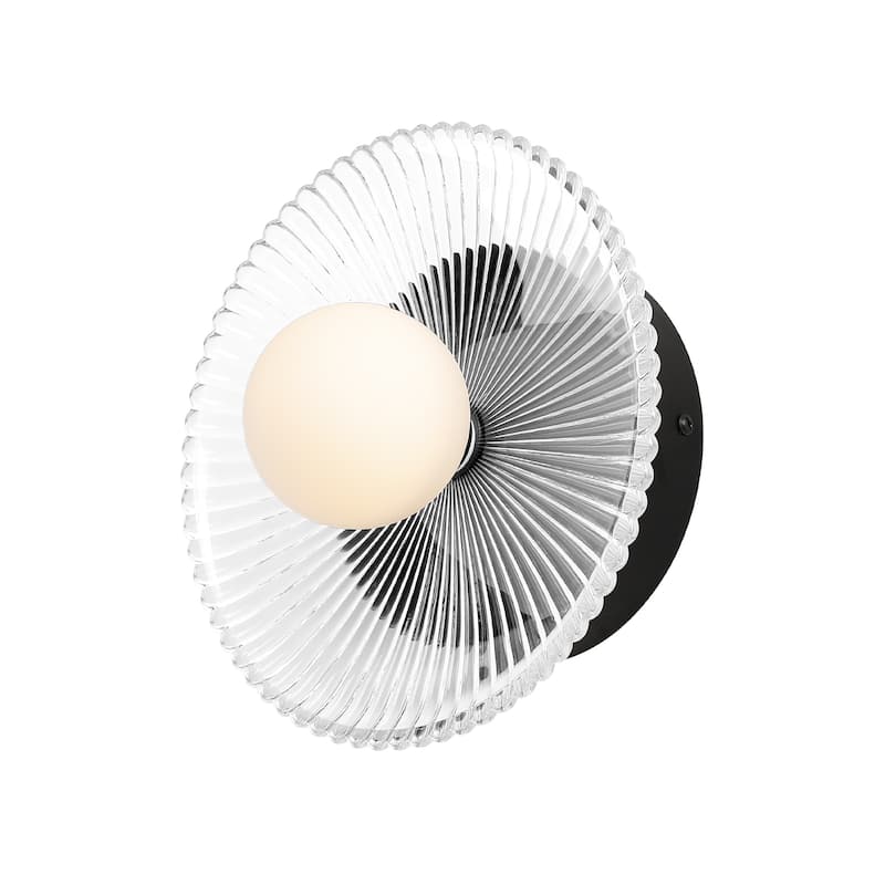 Half Moon Gold or Black Wall Sconce Bathroom Wall Light Fixture - Black