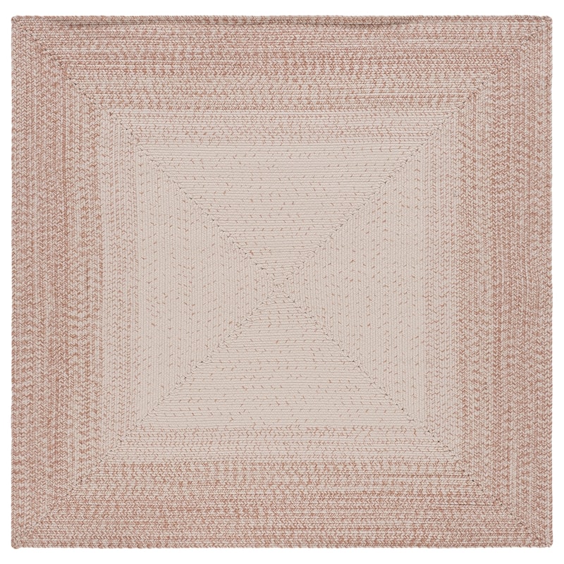 SAFAVIEH Handmade Braided Eiry Washable Indoor/Outdoor Rug - Weather Resistant & Easy Cleaning - 5' Square - Ivory/Beige