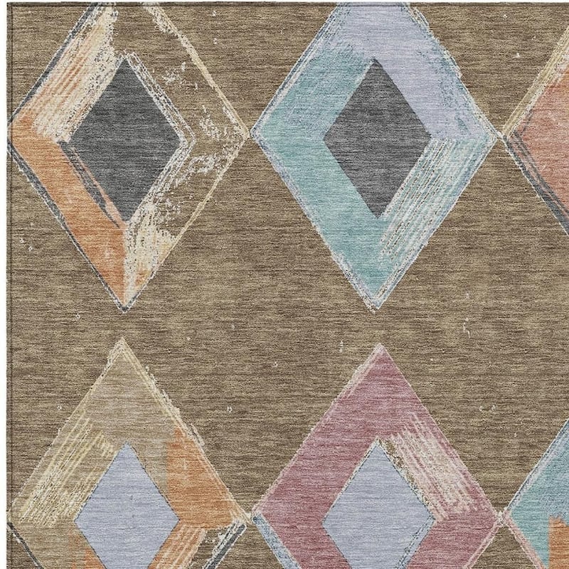 HomeRoots Geometric Transitional Rectangle Outdoor Rug