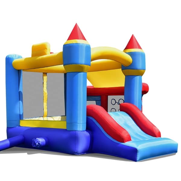 slide 2 of 8, Gymax Inflatable Kids Bounce House Castle Bouncer Slide Without Blower Kids