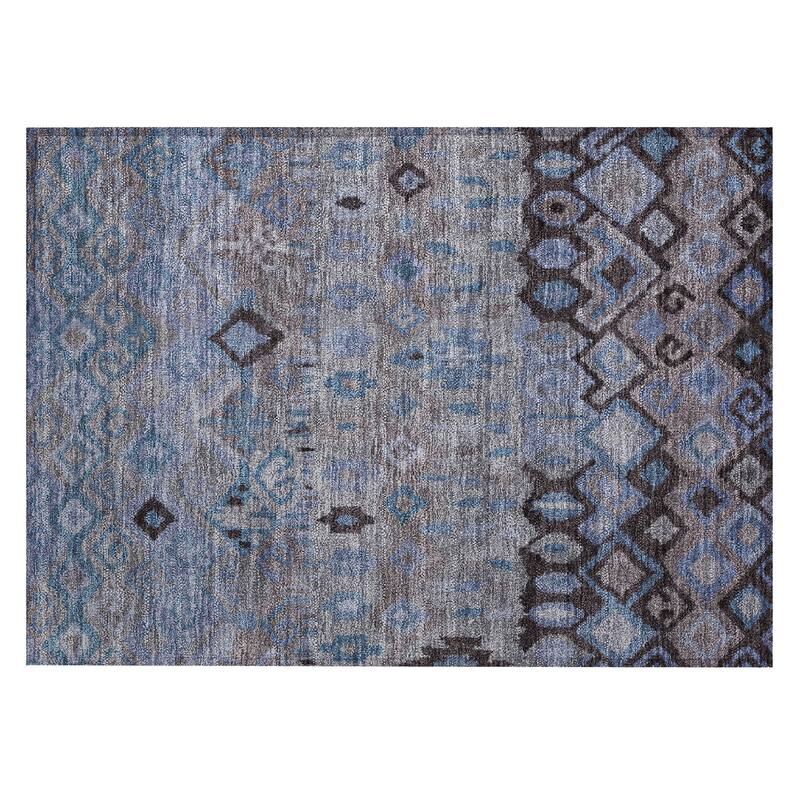 Machine Washable Indoor/ Outdoor Boho Moroccan Chantille Rug