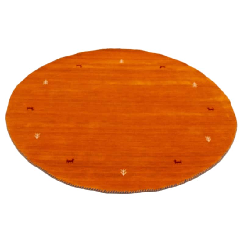 Kashkuli Gabbeh Orange Rug 6'7" x 6'7" - 6'7 x 6'7