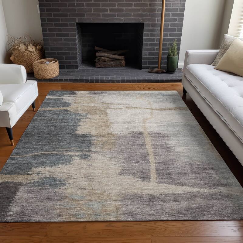 Premium Washable Super Soft Modern Contemporary Mayfield Rug - Grey - 9' x 12' - Rectangle