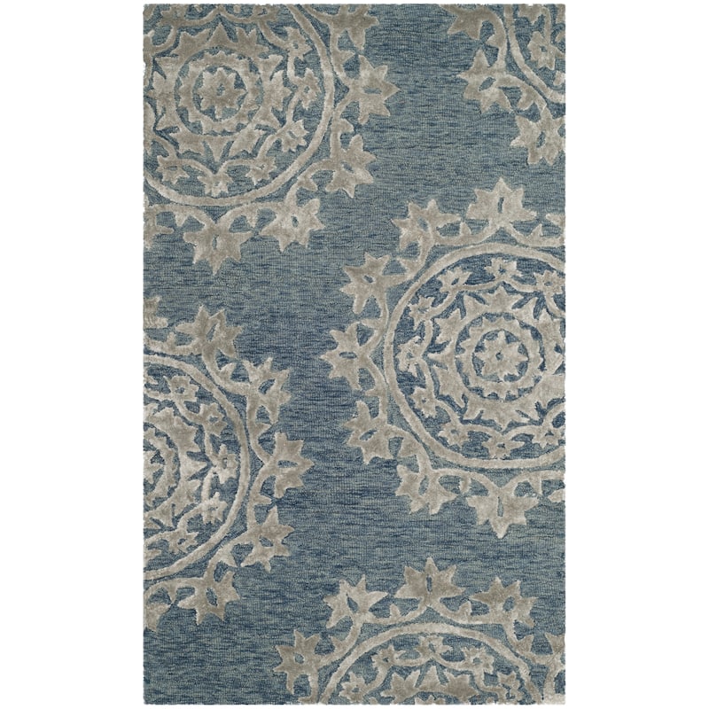 SAFAVIEH Handmade Bella Tanny Modern Floral Wool Rug