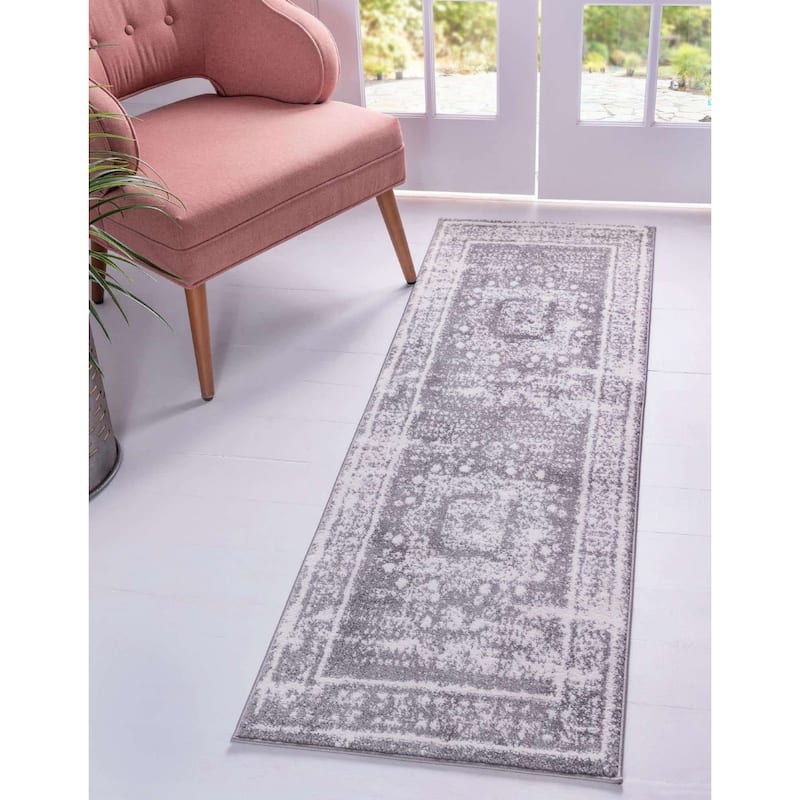 Transitional Traka Collection Area Rug - 2'x6' - Gray