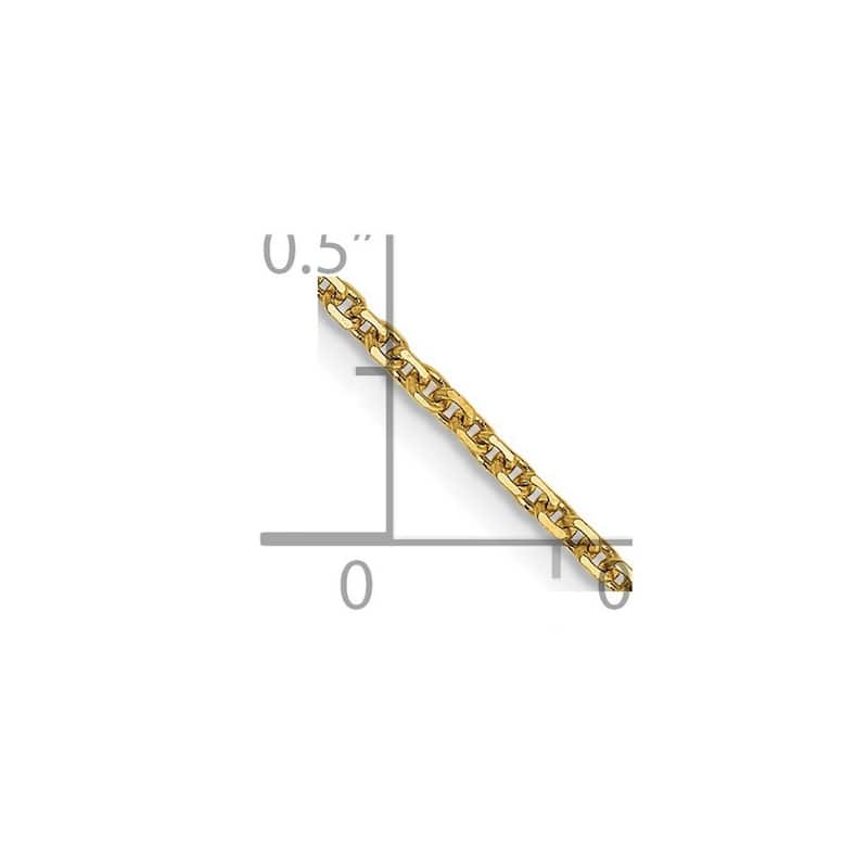 Curata 10k Yellow Gold 1.45mm Diamond Cut Cable Chain Necklace (Lobster)