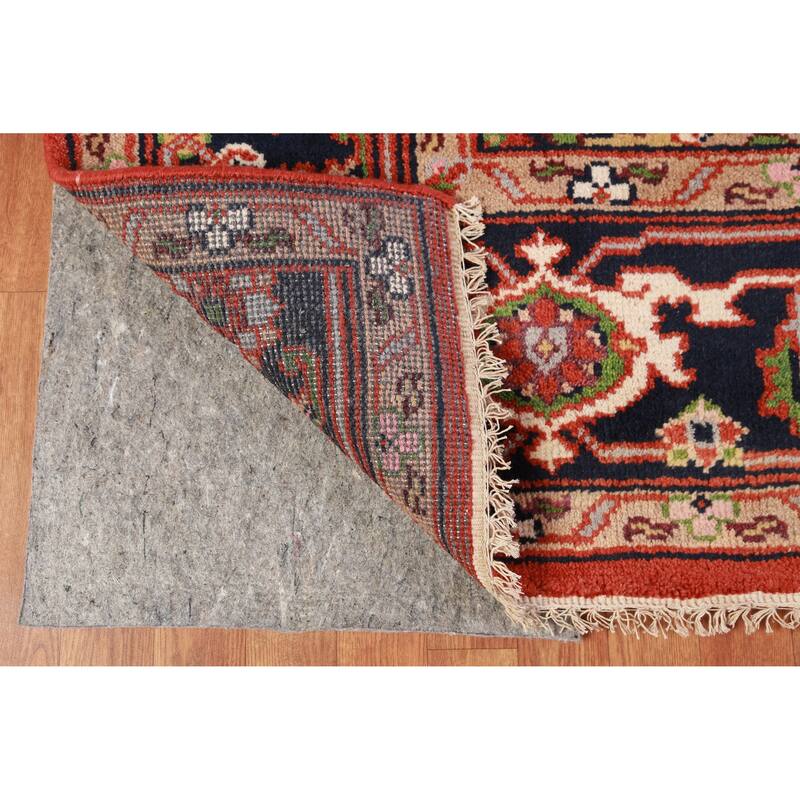 Hand Knotted Oriental 100% Wool Carpet Traditional Medallion Oranges & Rust Heriz (serapi) Area Rug - 9' 11'' X 8' 1''