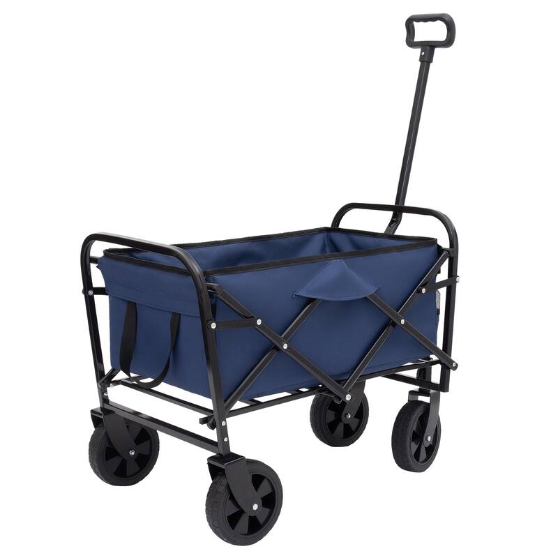 Multi-Use Foldable Wagon with 3 Liner Bags - Heavy Duty Utility Cart - Beige