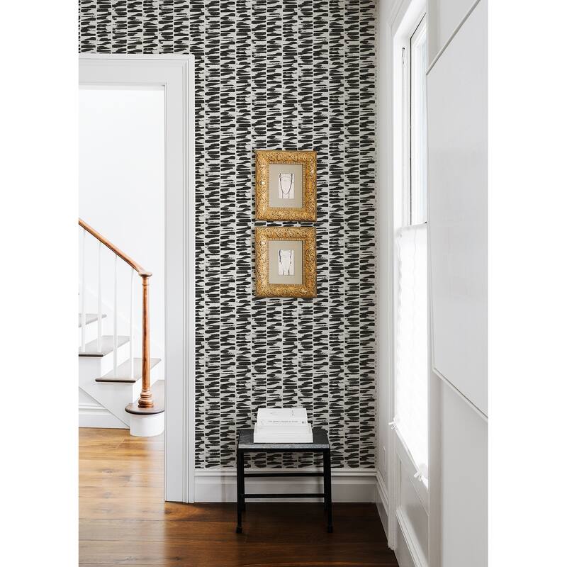 A-Street Prints Myrtle Black Abstract Stripe Wallpaper